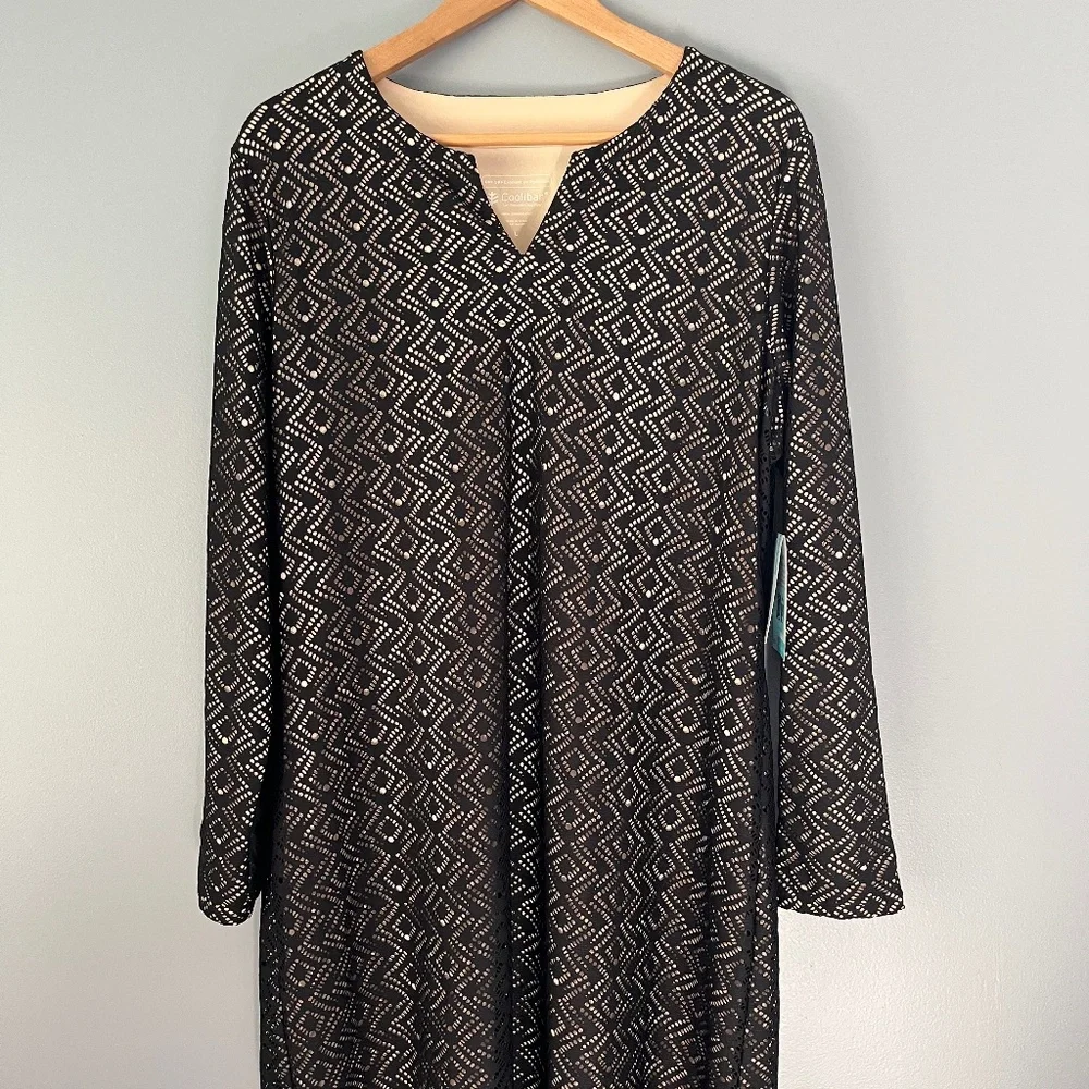 Coolibar Black Tunic Dress Women's Large - Picture 2 of 12